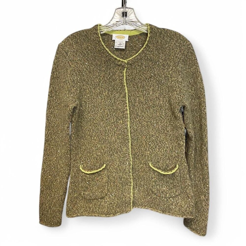 Talbots green cardigan sweater size M